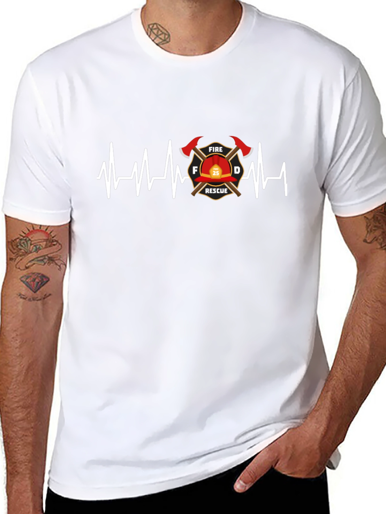 Firefighter Rescue Heartbeat T-Shirt
