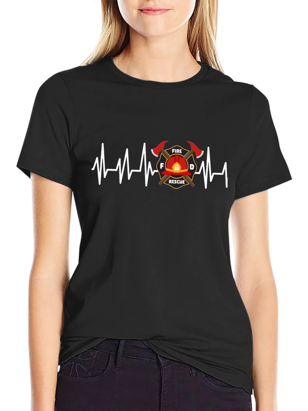 Firefighter Rescue Heartbeat T-Shirt