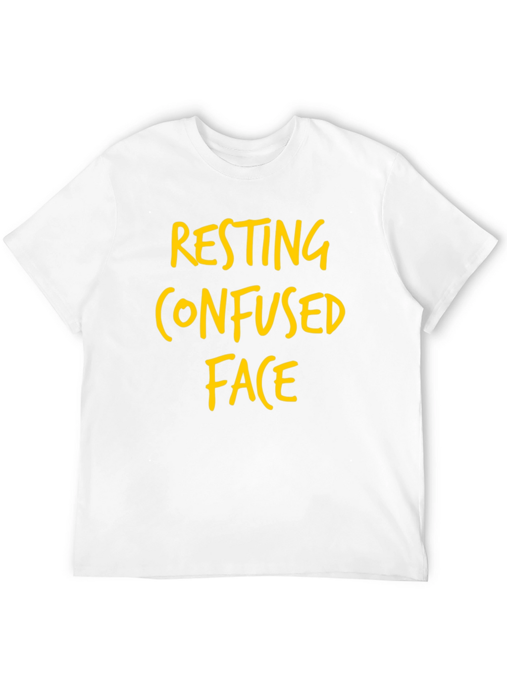 Resting Confused Face Graphic Tee - Black Cotton T-Shirt