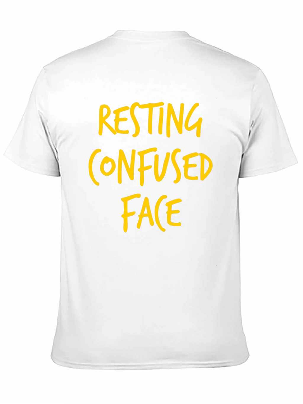 Resting Confused Face Graphic Tee - Black Cotton T-Shirt