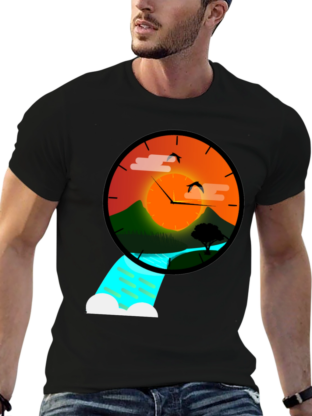 Sunset Time Nature Graphic Tee
