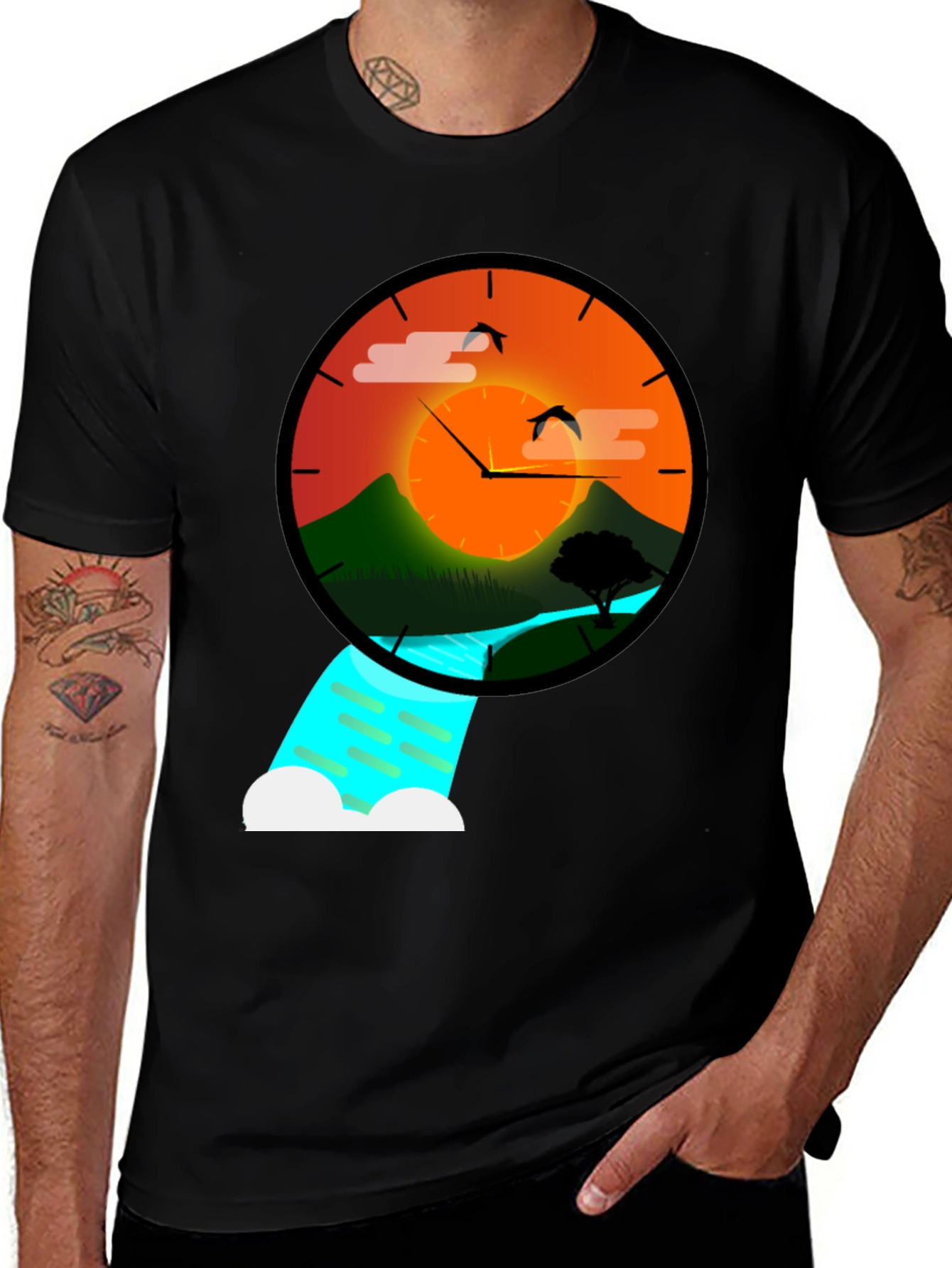 Sunset Time Nature Graphic Tee