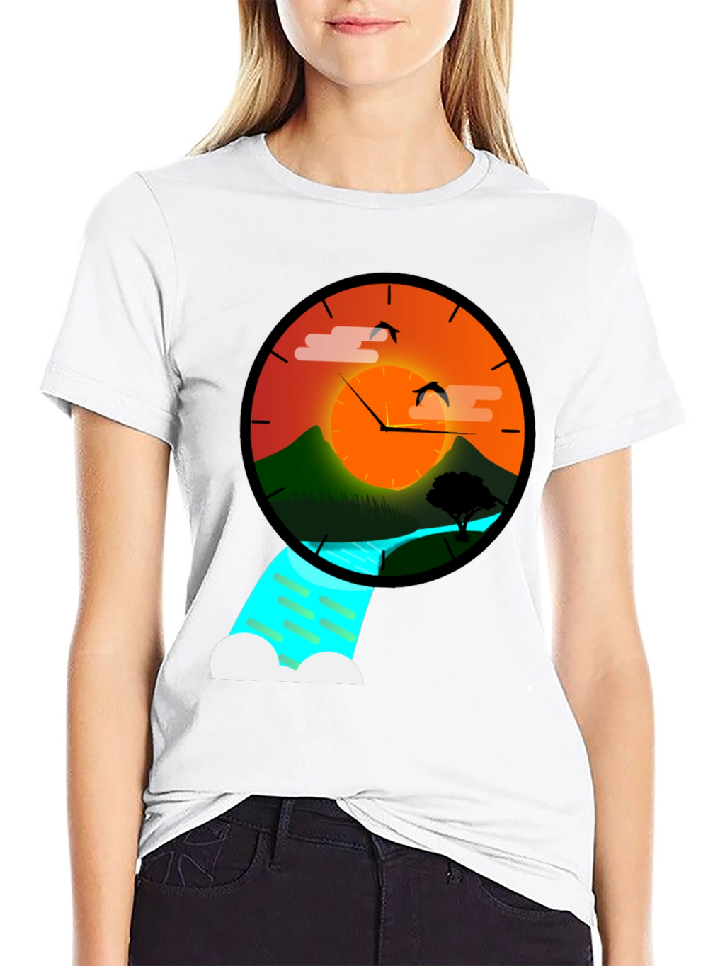 Sunset Time Nature Graphic Tee