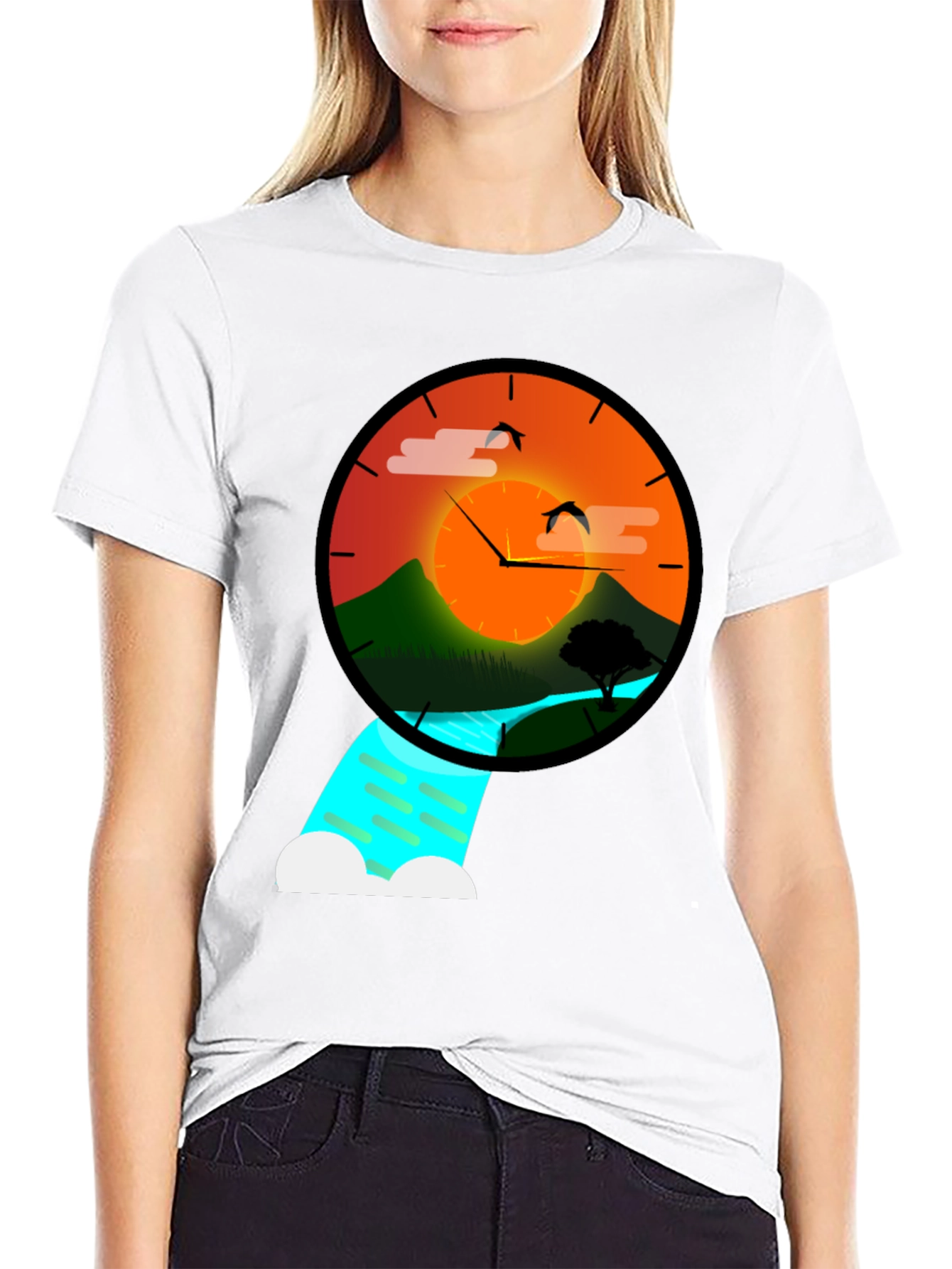 Sunset Time Nature Graphic Tee