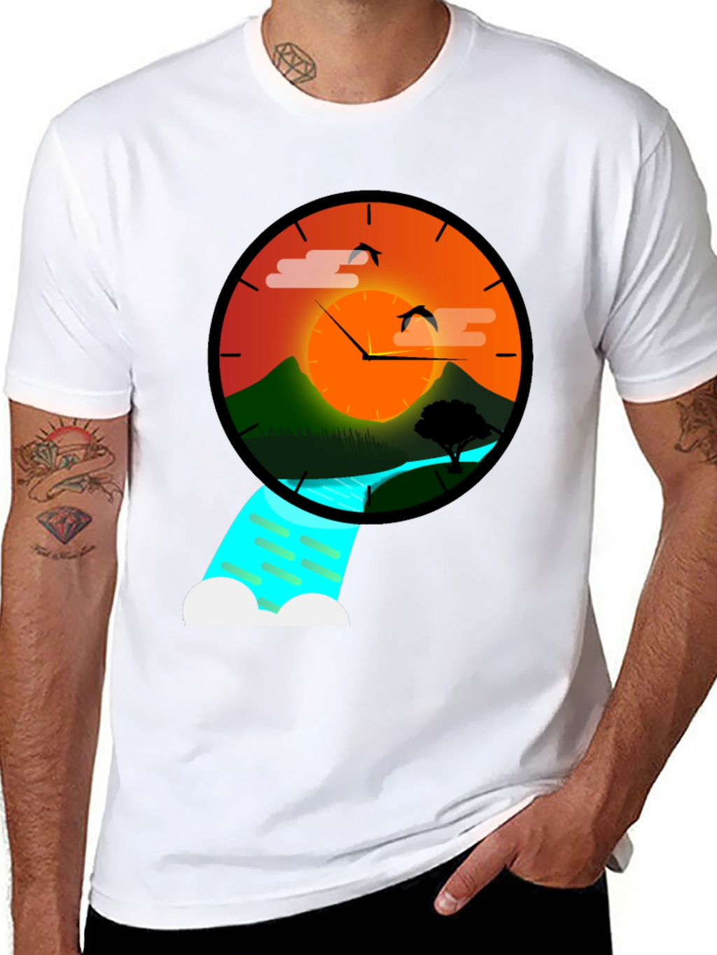Sunset Time Nature Graphic Tee