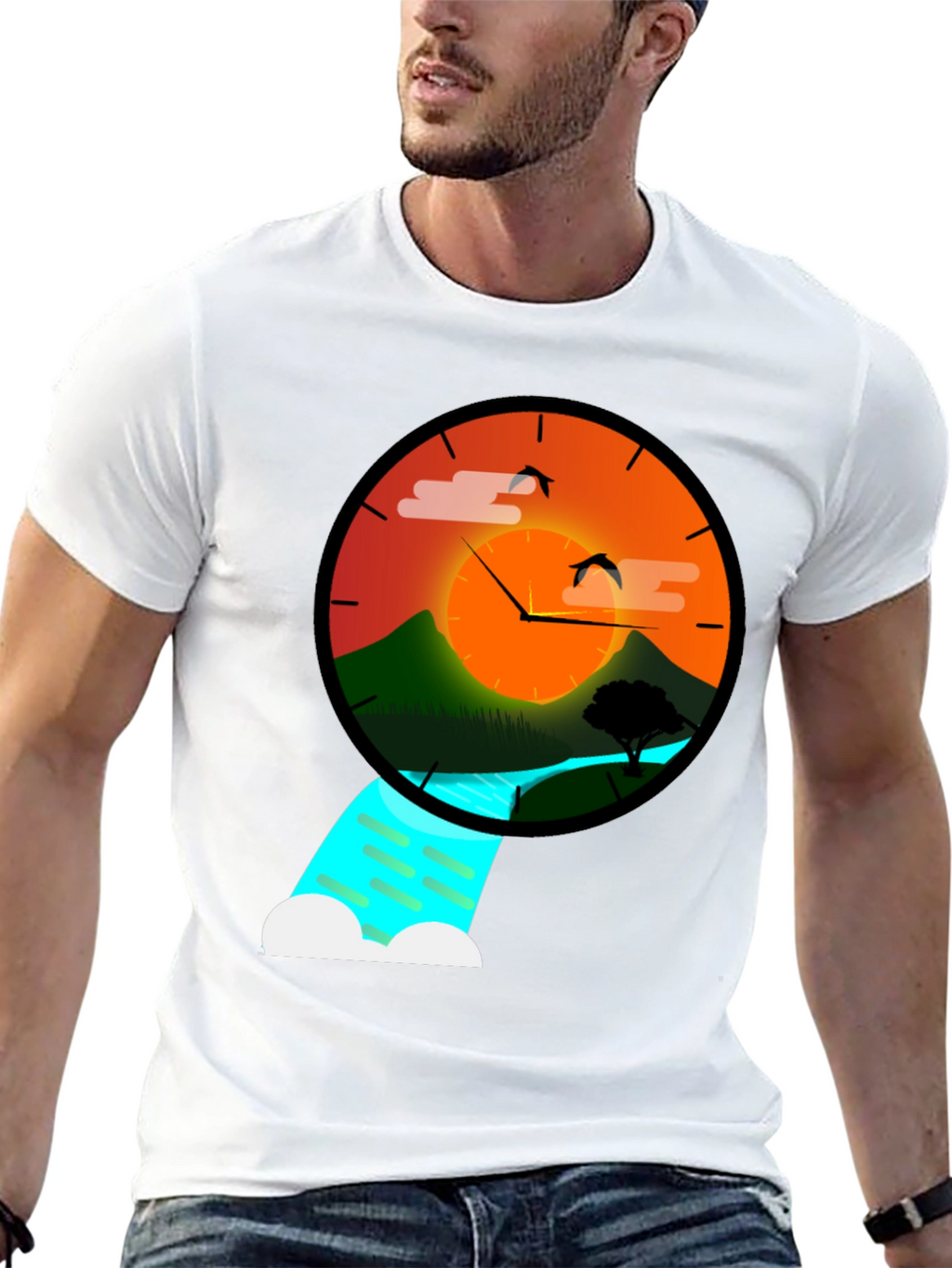 Sunset Time Nature Graphic Tee
