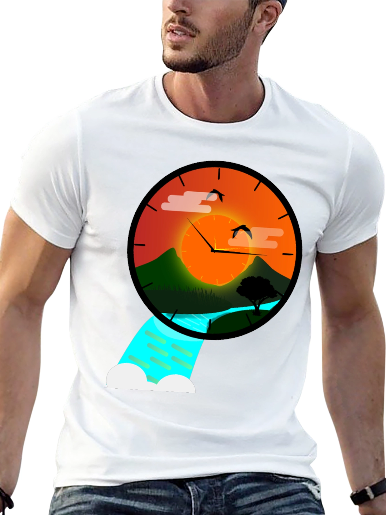 Sunset Time Nature Graphic Tee