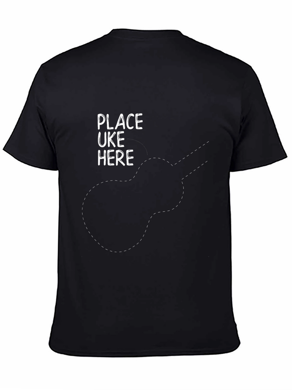 Place Uke Here Black T-Shirt - Instrument Lover Tee