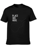 Place Uke Here Black T-Shirt - Instrument Lover Tee