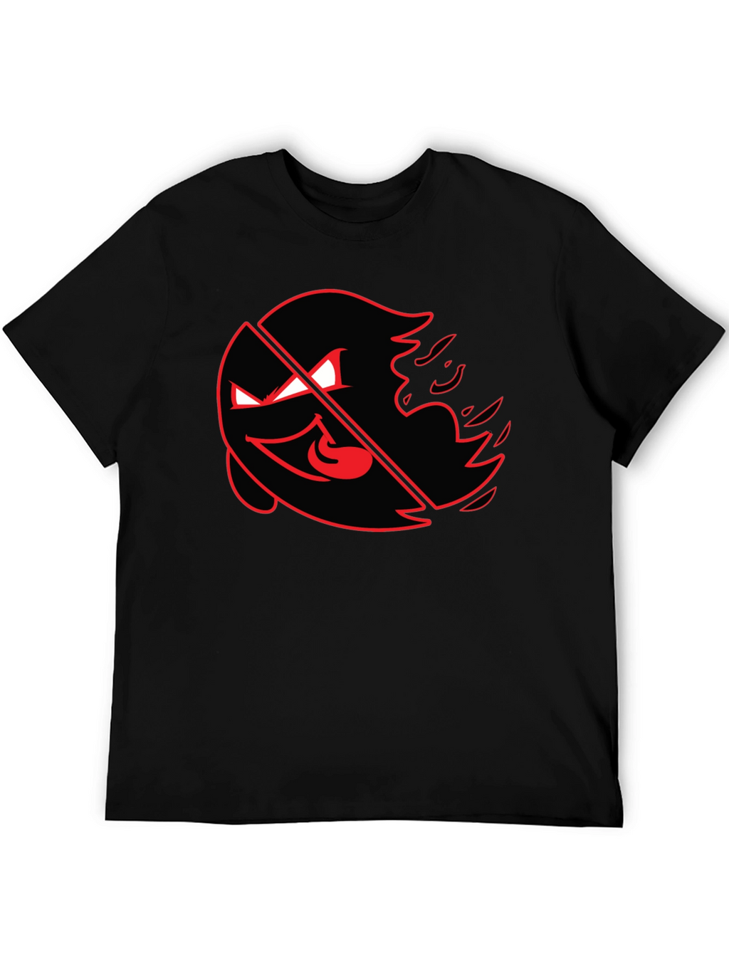 Red Ghost Graphic Black Tee