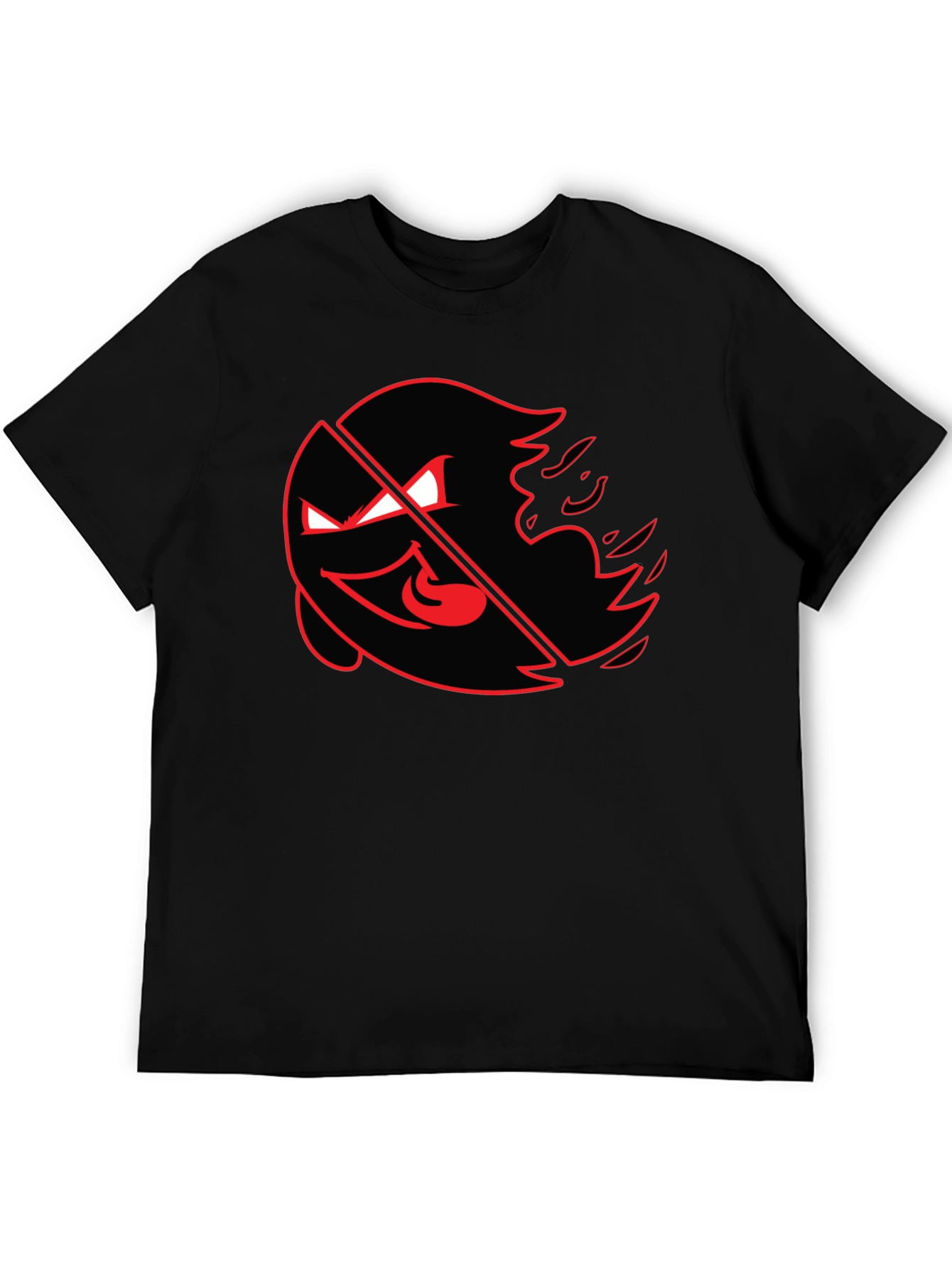 Red Ghost Graphic Black Tee