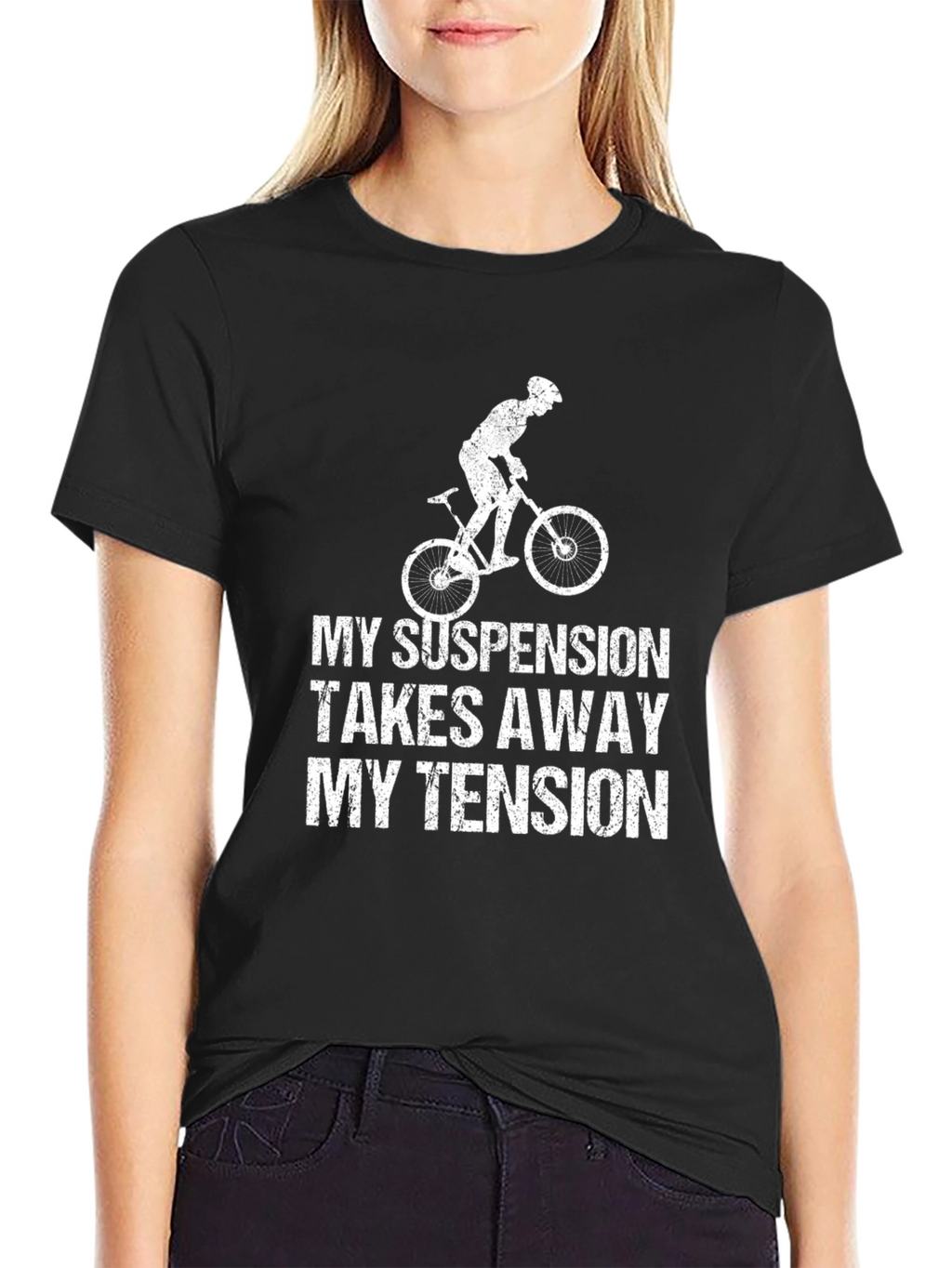Mountain Bike T-Shirt: My Suspension Takes Away My Tension