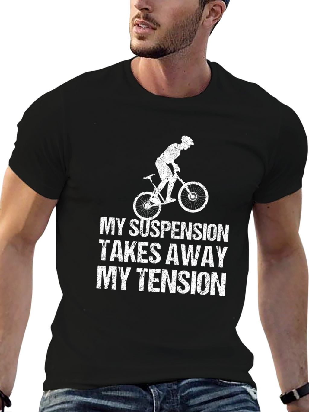 Mountain Bike T-Shirt: My Suspension Takes Away My Tension