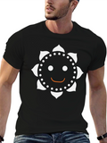 Funky Smiley Face Graphic Black T-Shirt