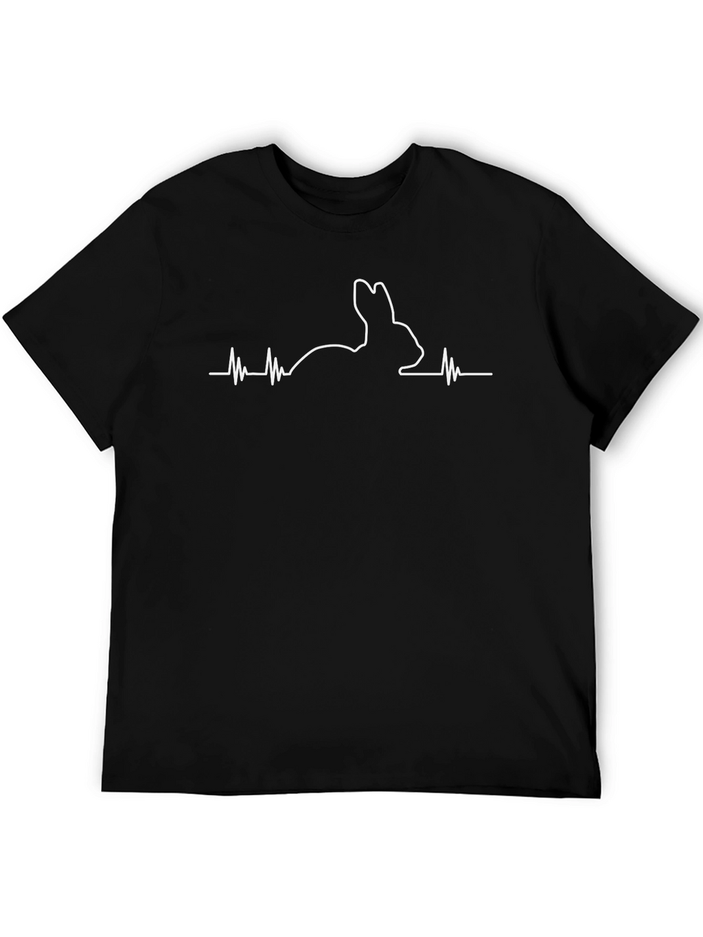 Rabbit Heartbeat Graphic T-Shirt - Black