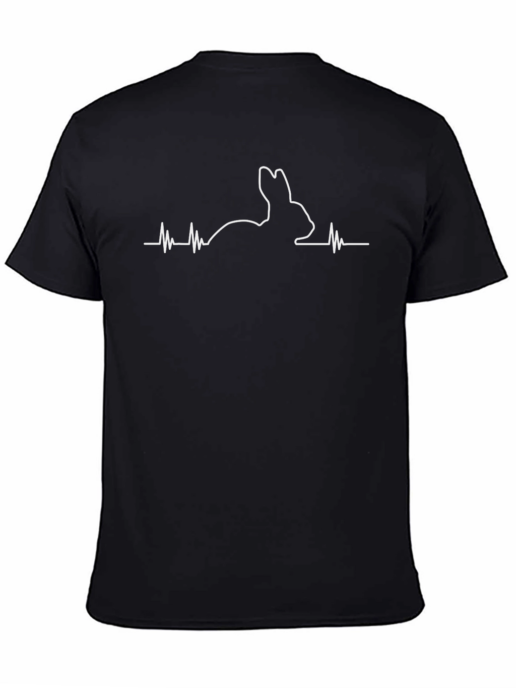 Rabbit Heartbeat Graphic T-Shirt - Black