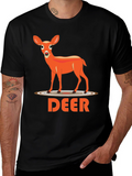 Deer Graphic Tee - Black Casual Shirt