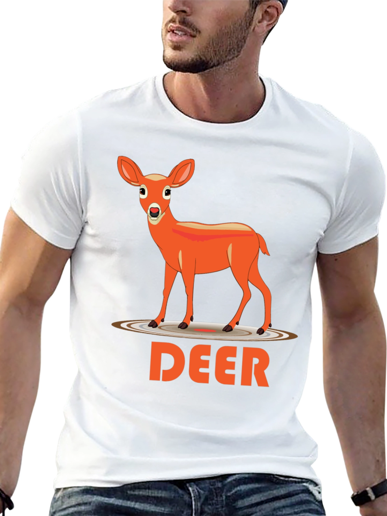 Deer Graphic Tee - Black Casual Shirt