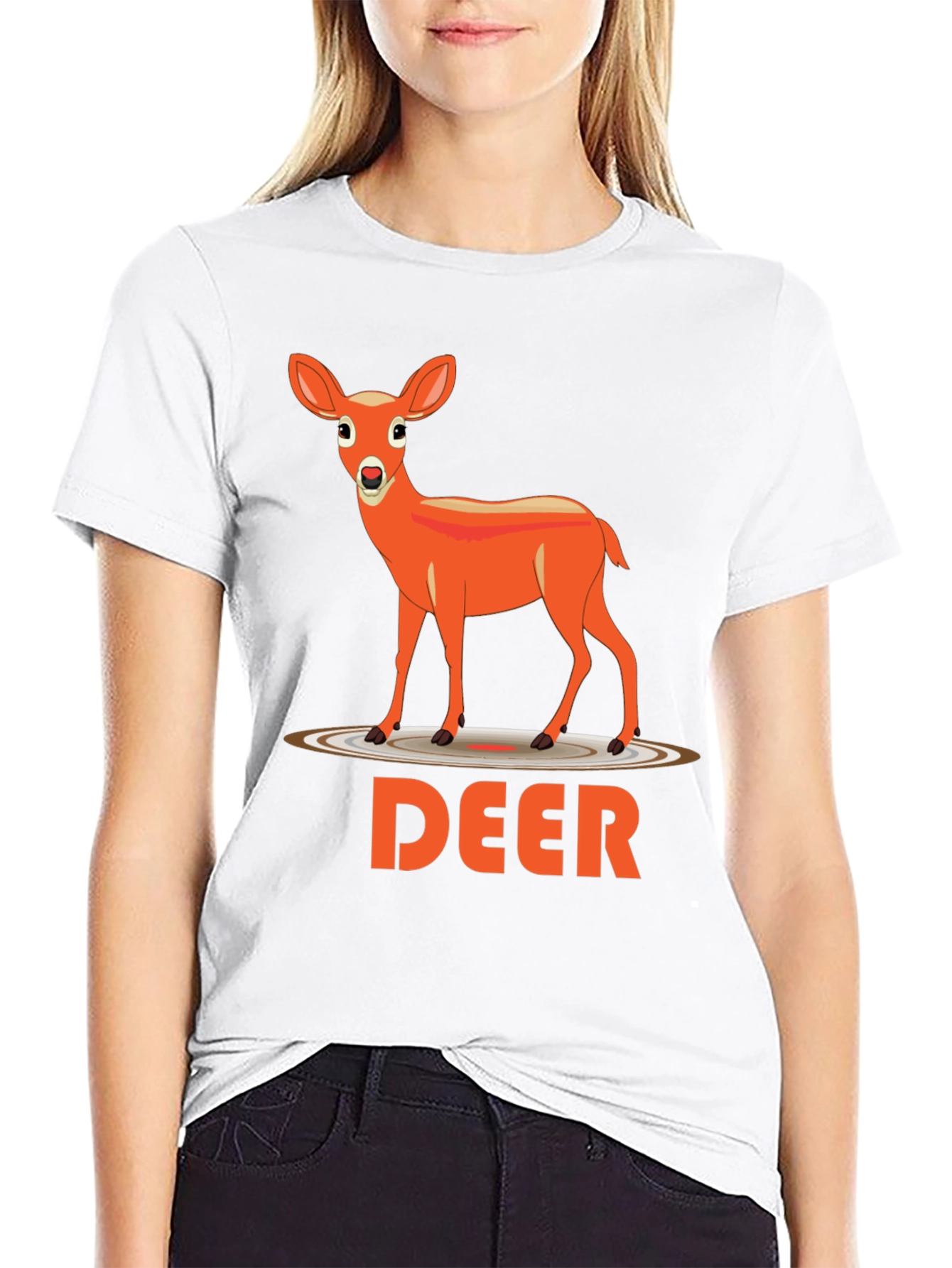 Deer Graphic Tee - Black Casual Shirt