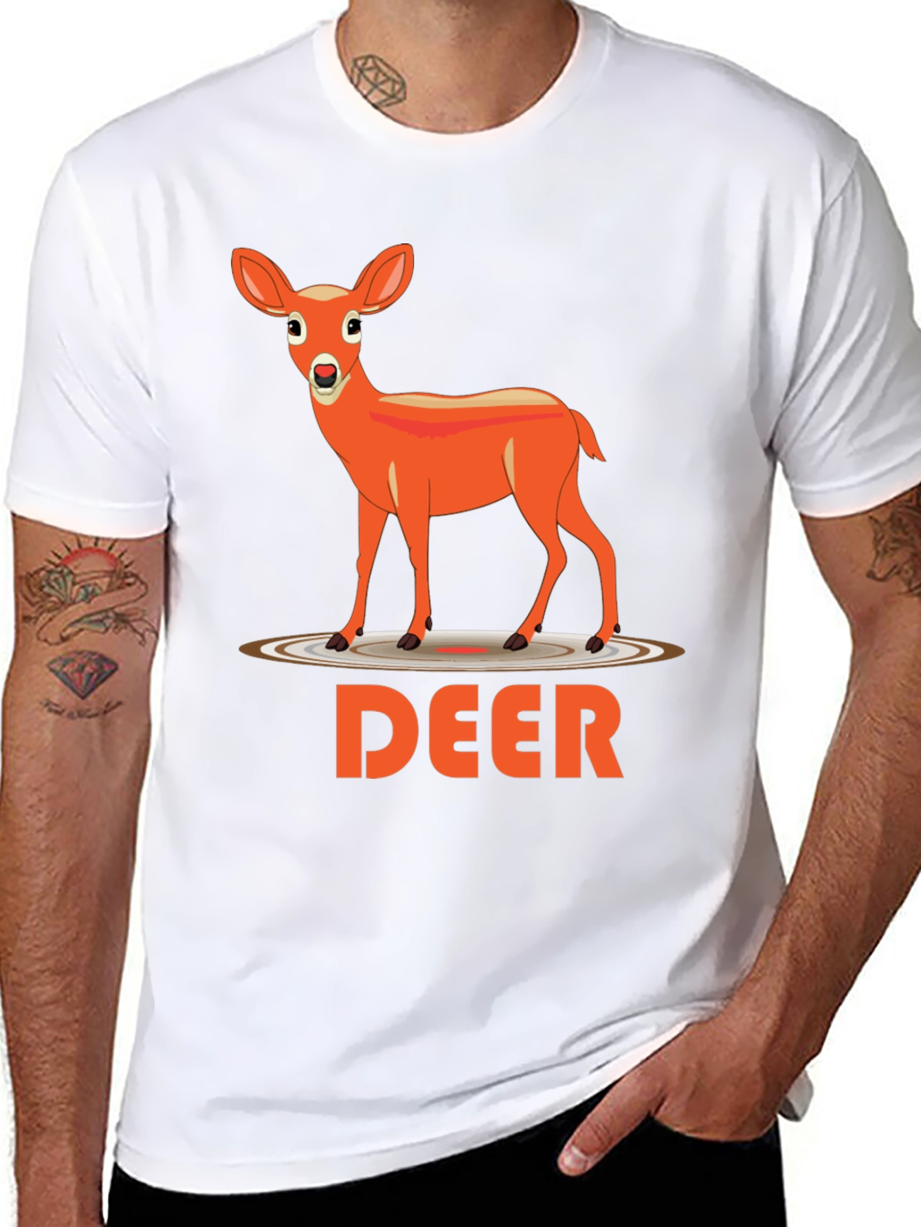 Deer Graphic Tee - Black Casual Shirt
