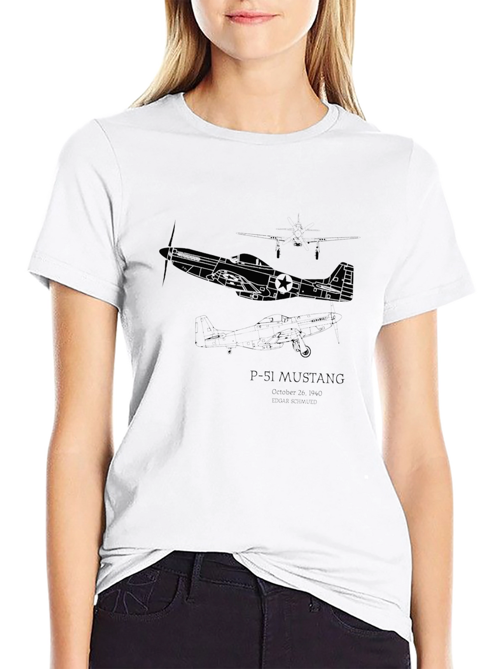 P-51 Mustang Black T-Shirt