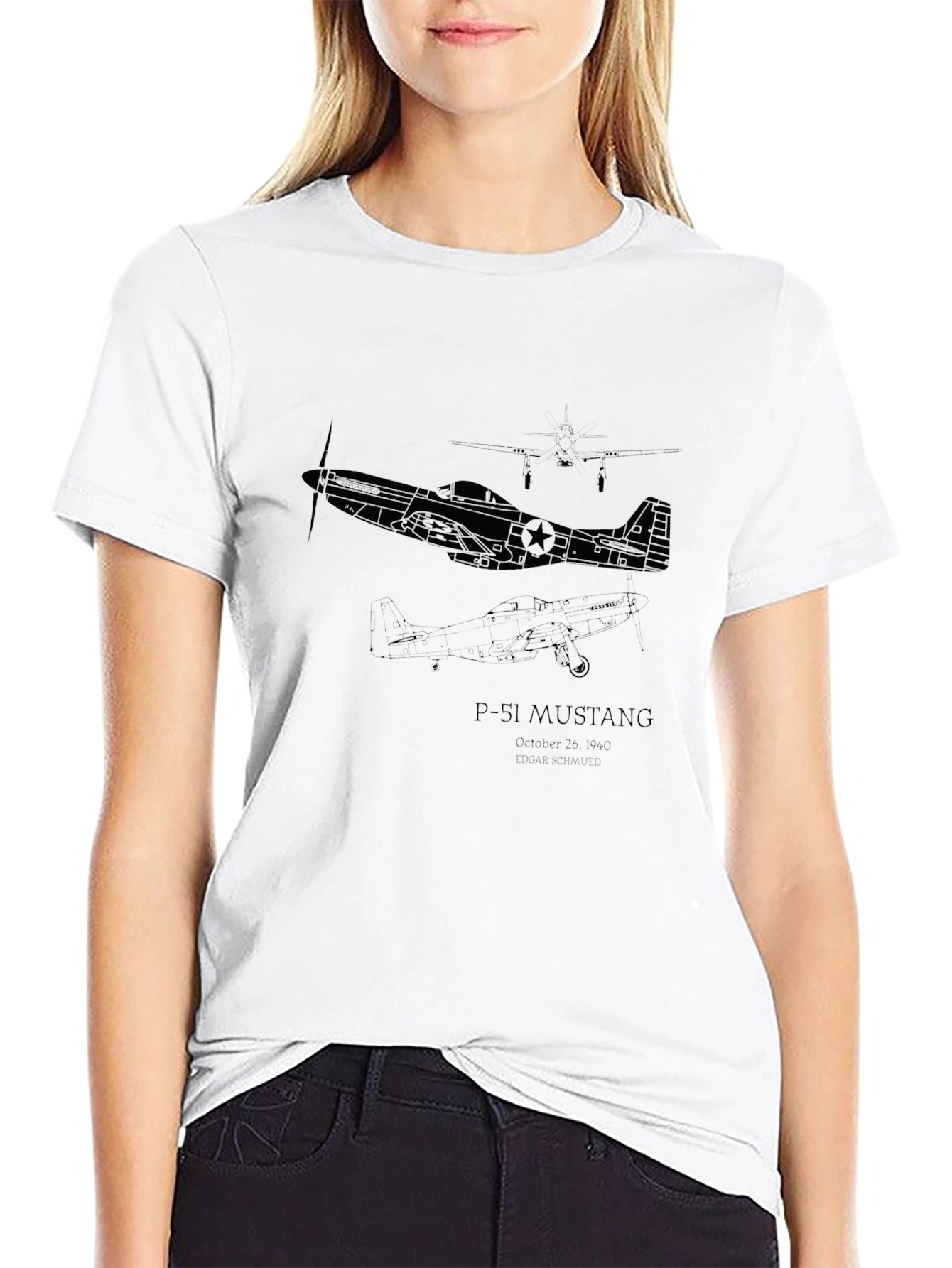 P-51 Mustang Black T-Shirt