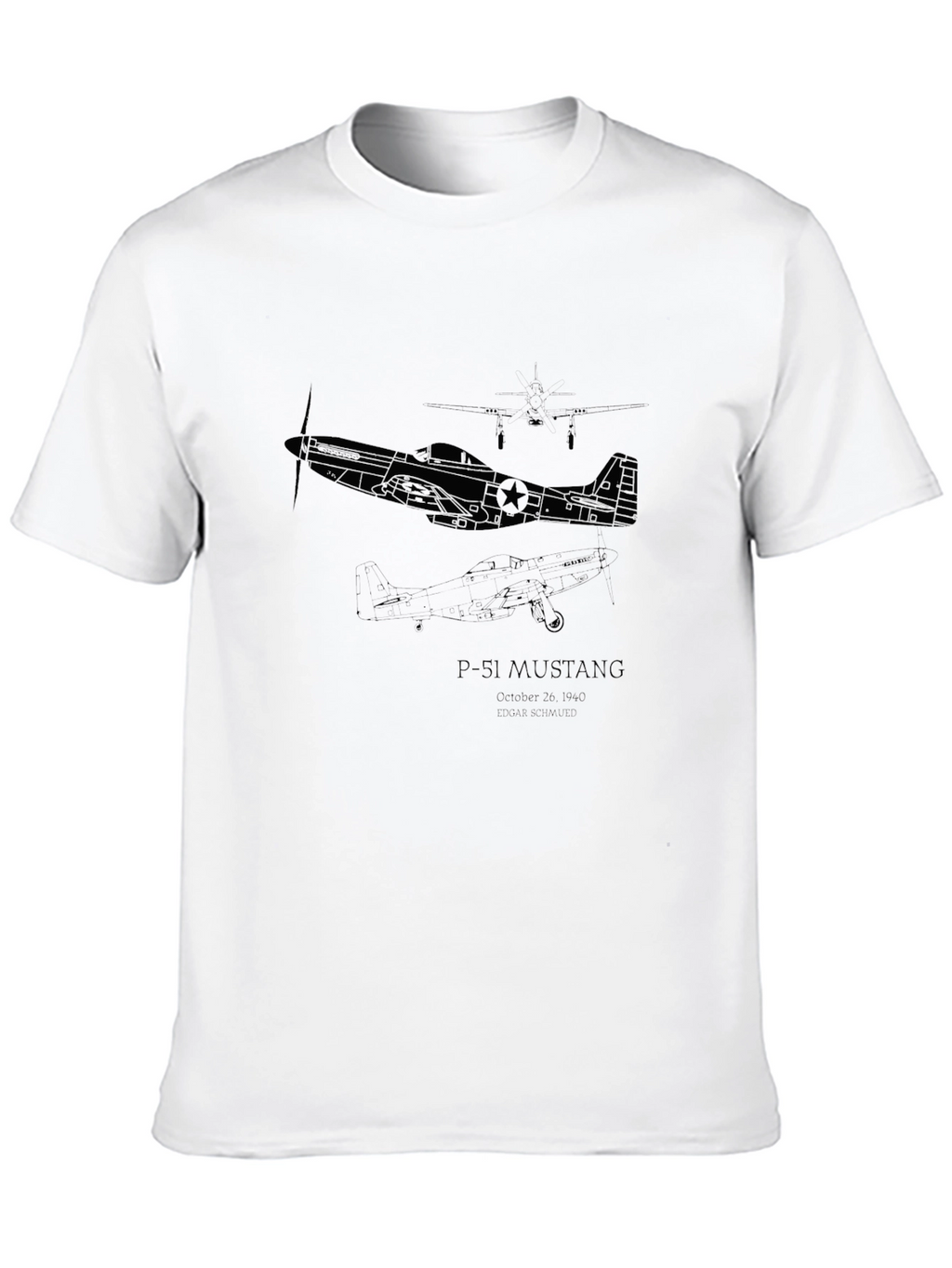 P-51 Mustang Black T-Shirt