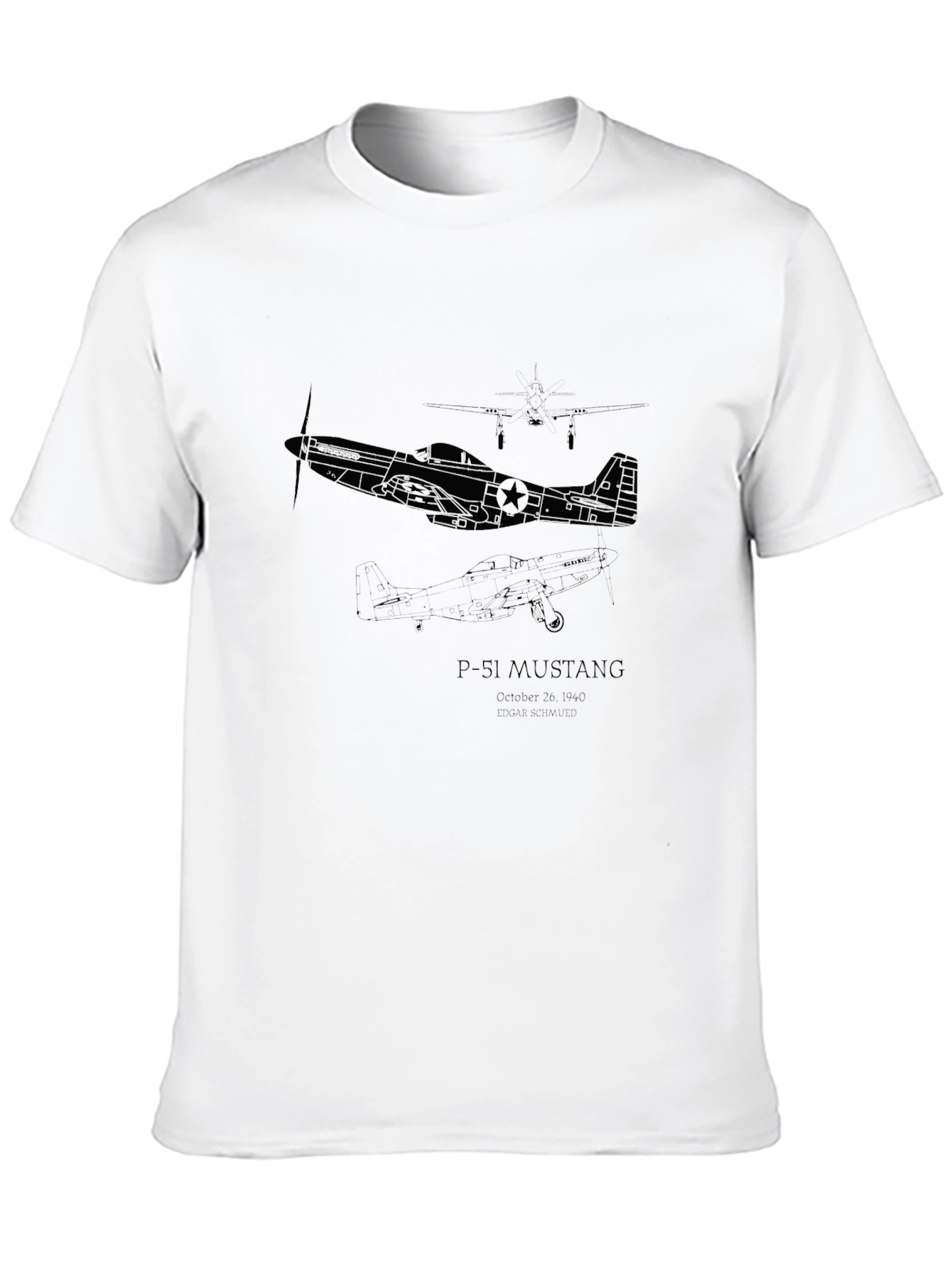 P-51 Mustang Black T-Shirt