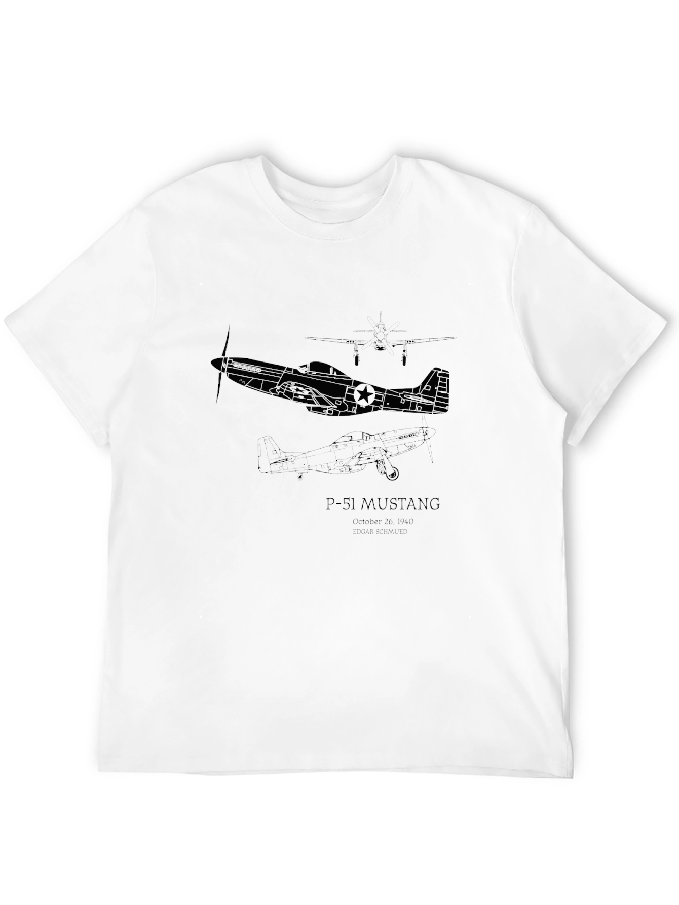 P-51 Mustang Black T-Shirt