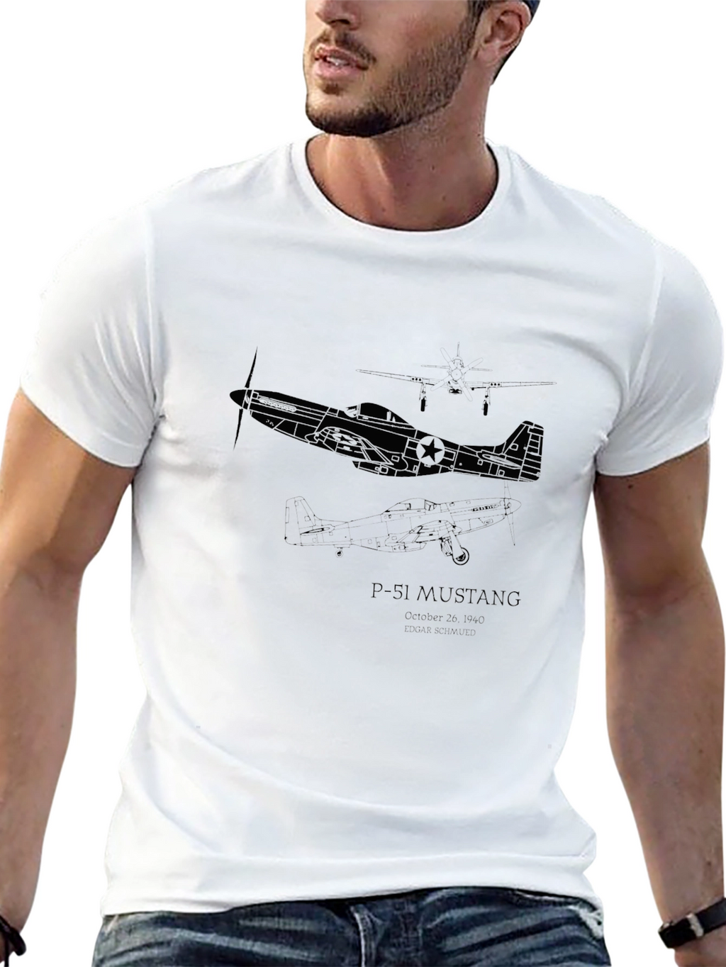 P-51 Mustang Black T-Shirt
