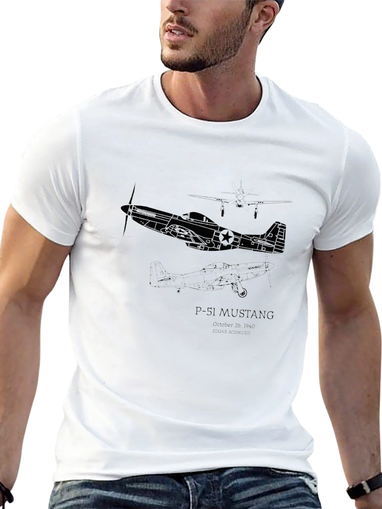 P-51 Mustang Black T-Shirt
