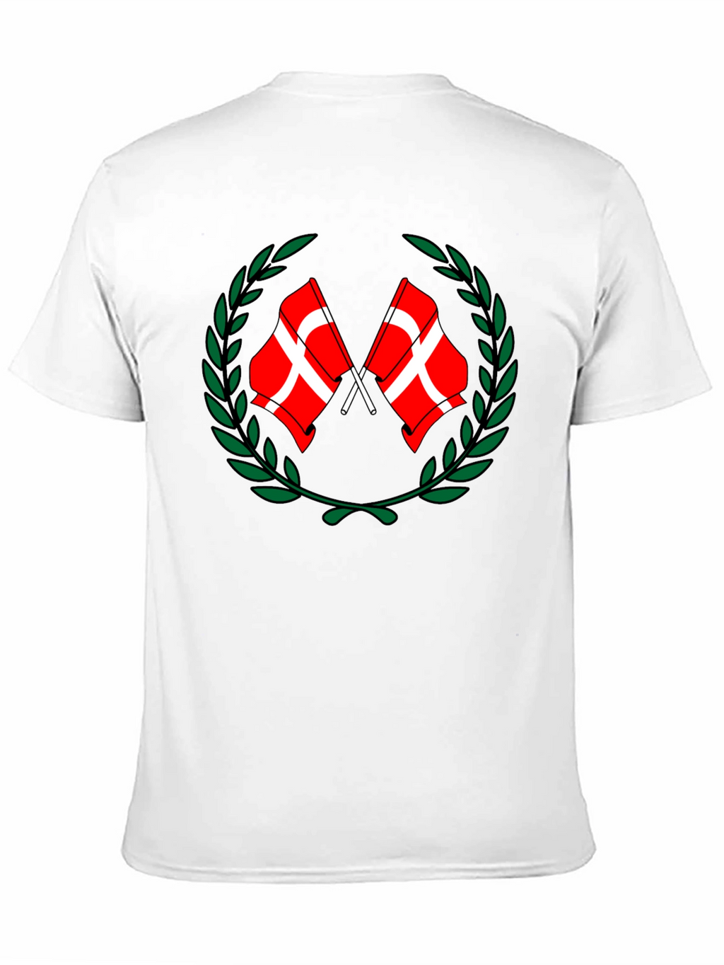 Danish Flags Wreath Black T-Shirt