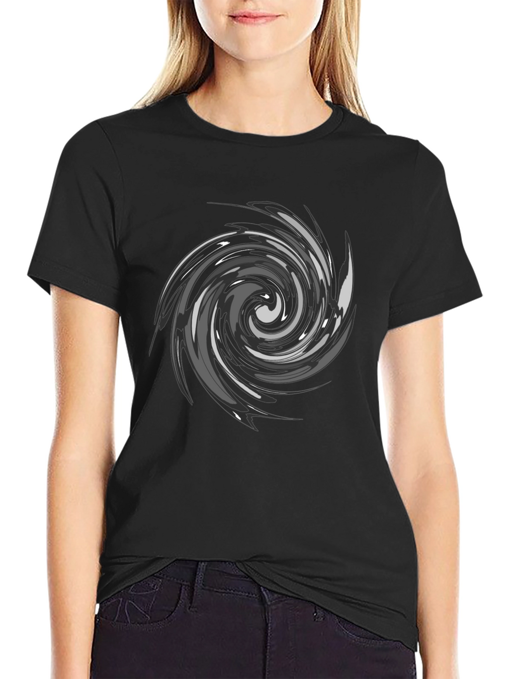 Swirl Graphic Black T-Shirt