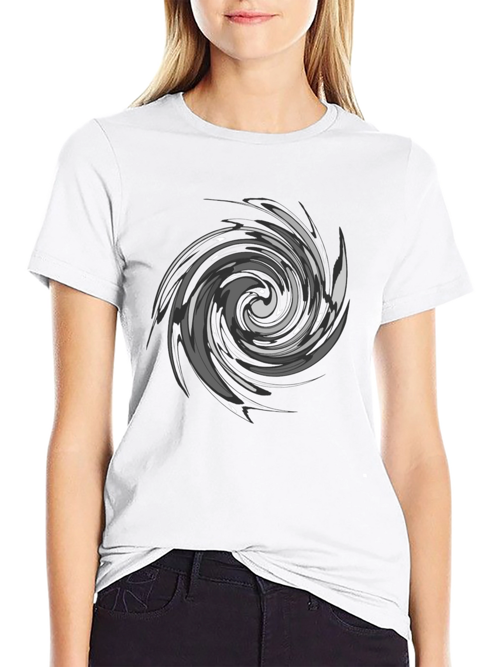 Swirl Graphic Black T-Shirt