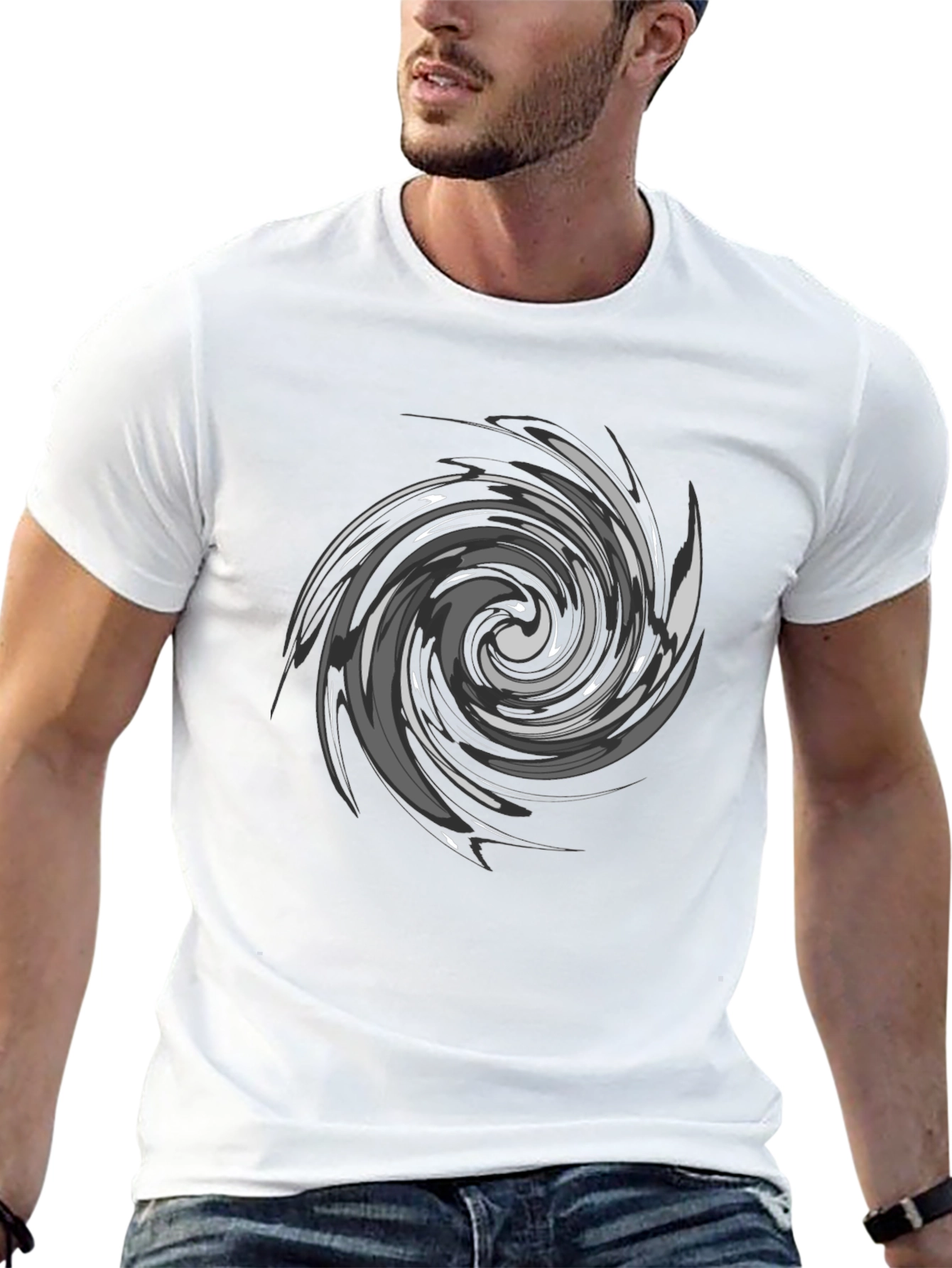 Swirl Graphic Black T-Shirt