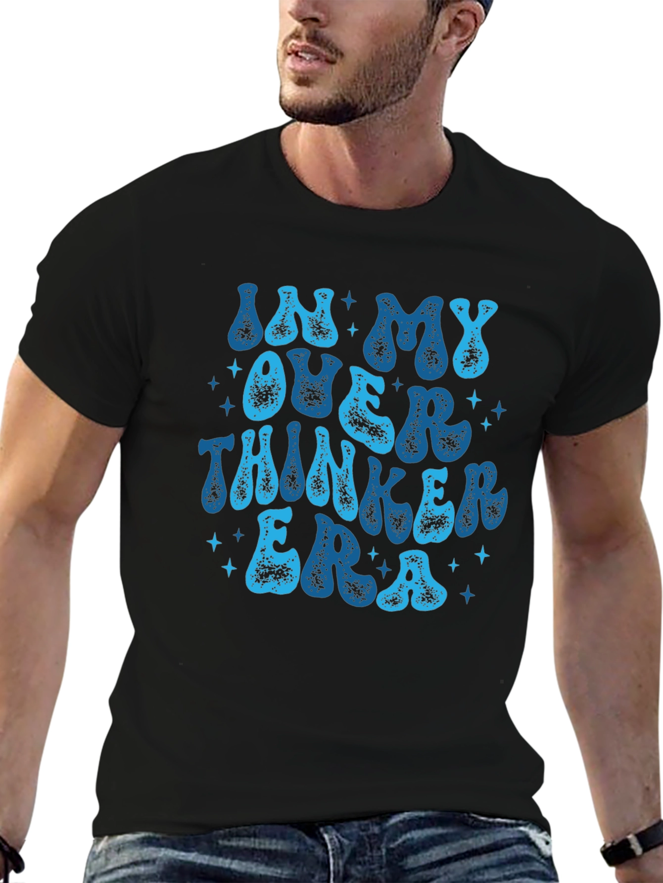 In My Overthinker Era Black Graphic Tee