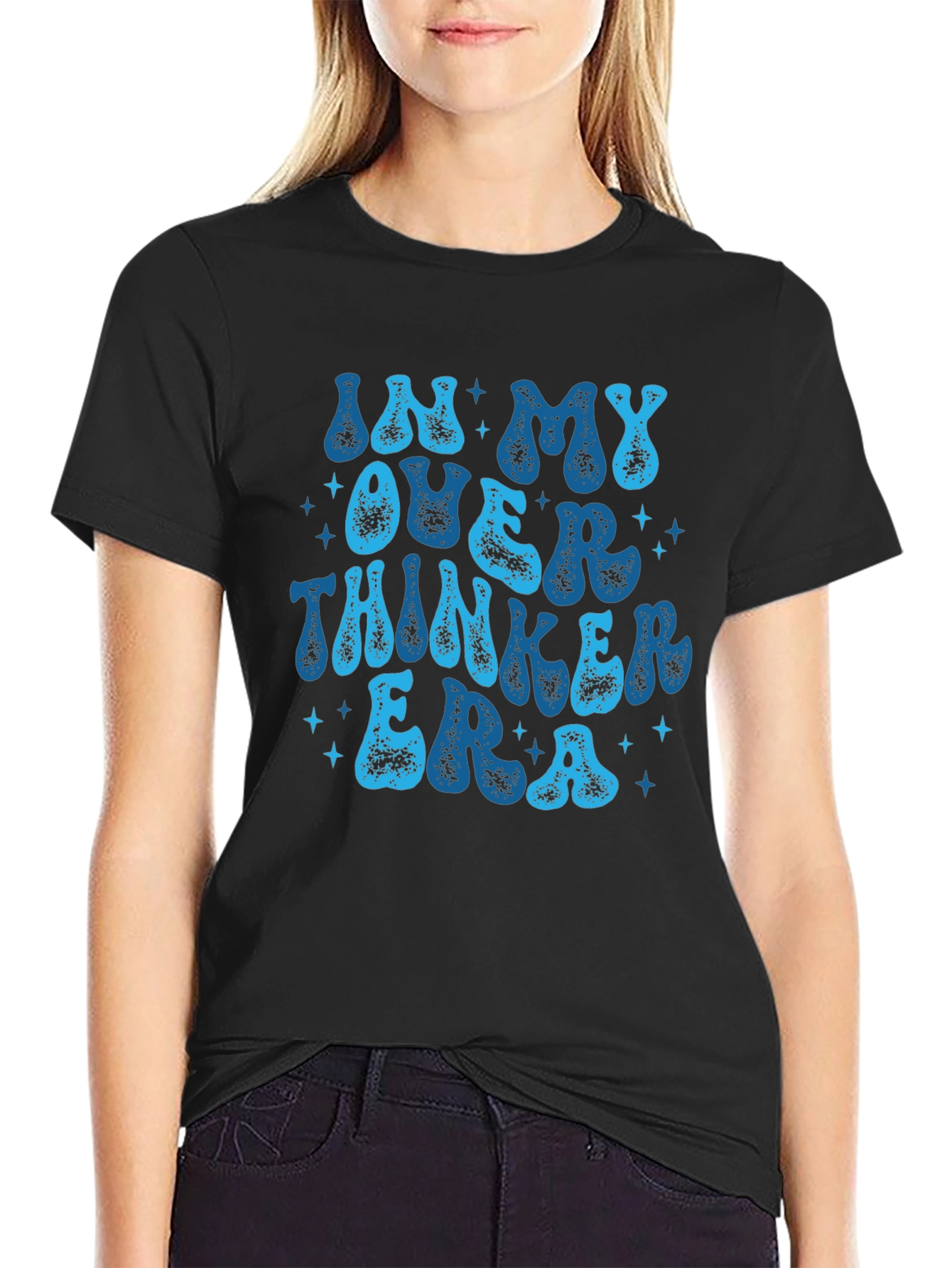 In My Overthinker Era Black Graphic Tee