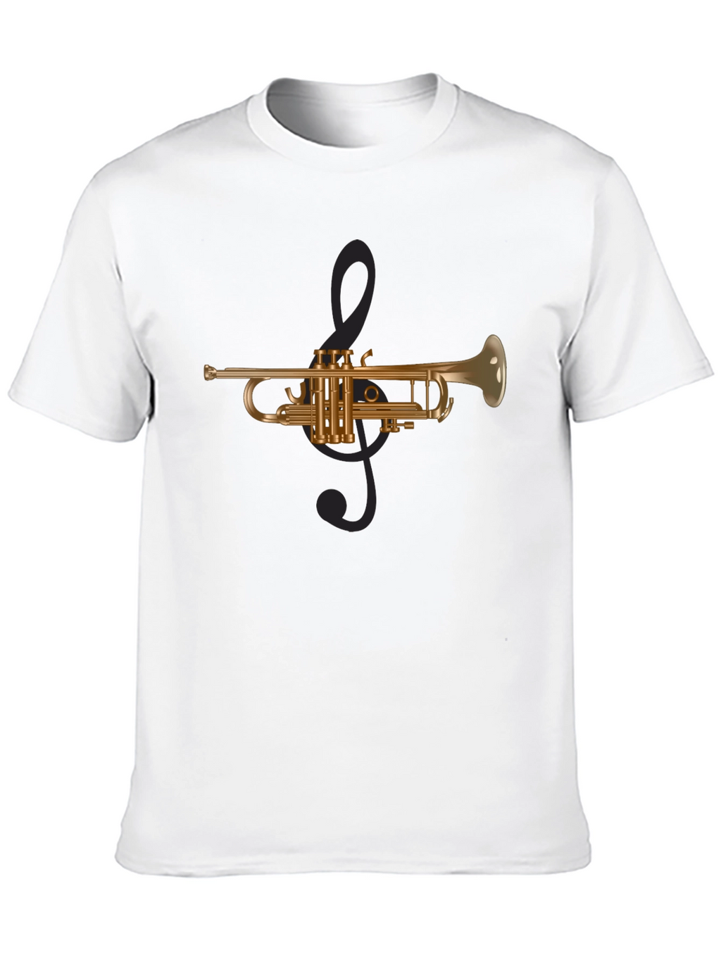 Trumpet & Treble Clef Graphic Tee - Musicians Style