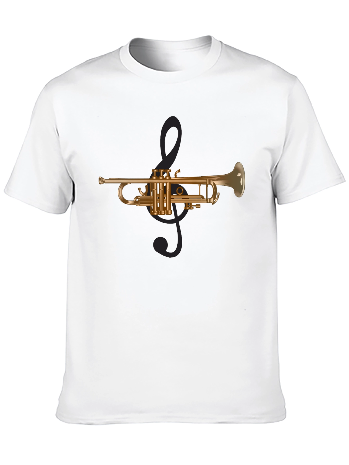 Trumpet & Treble Clef Graphic Tee - Musicians Style