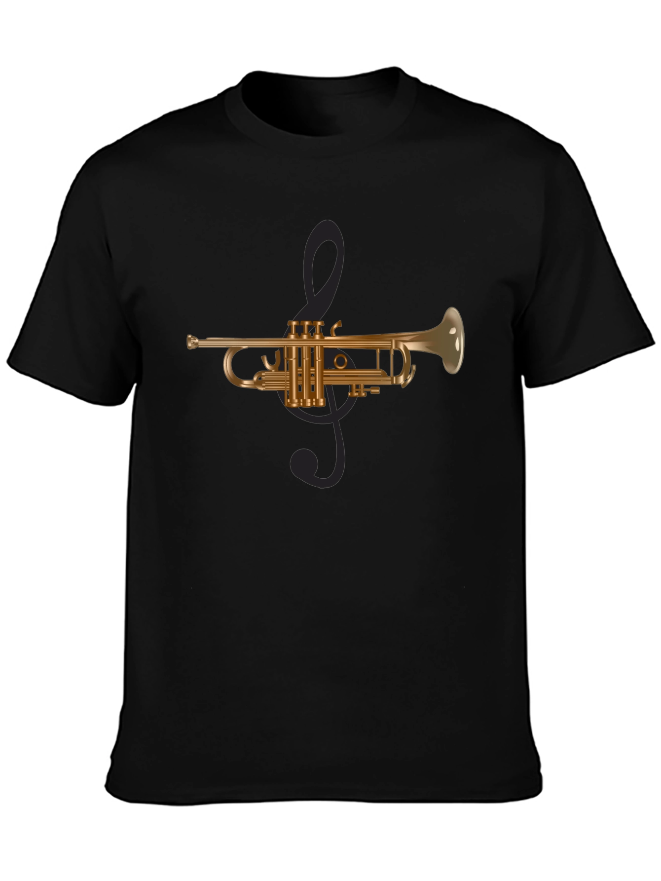 Trumpet & Treble Clef Graphic Tee - Musicians Style
