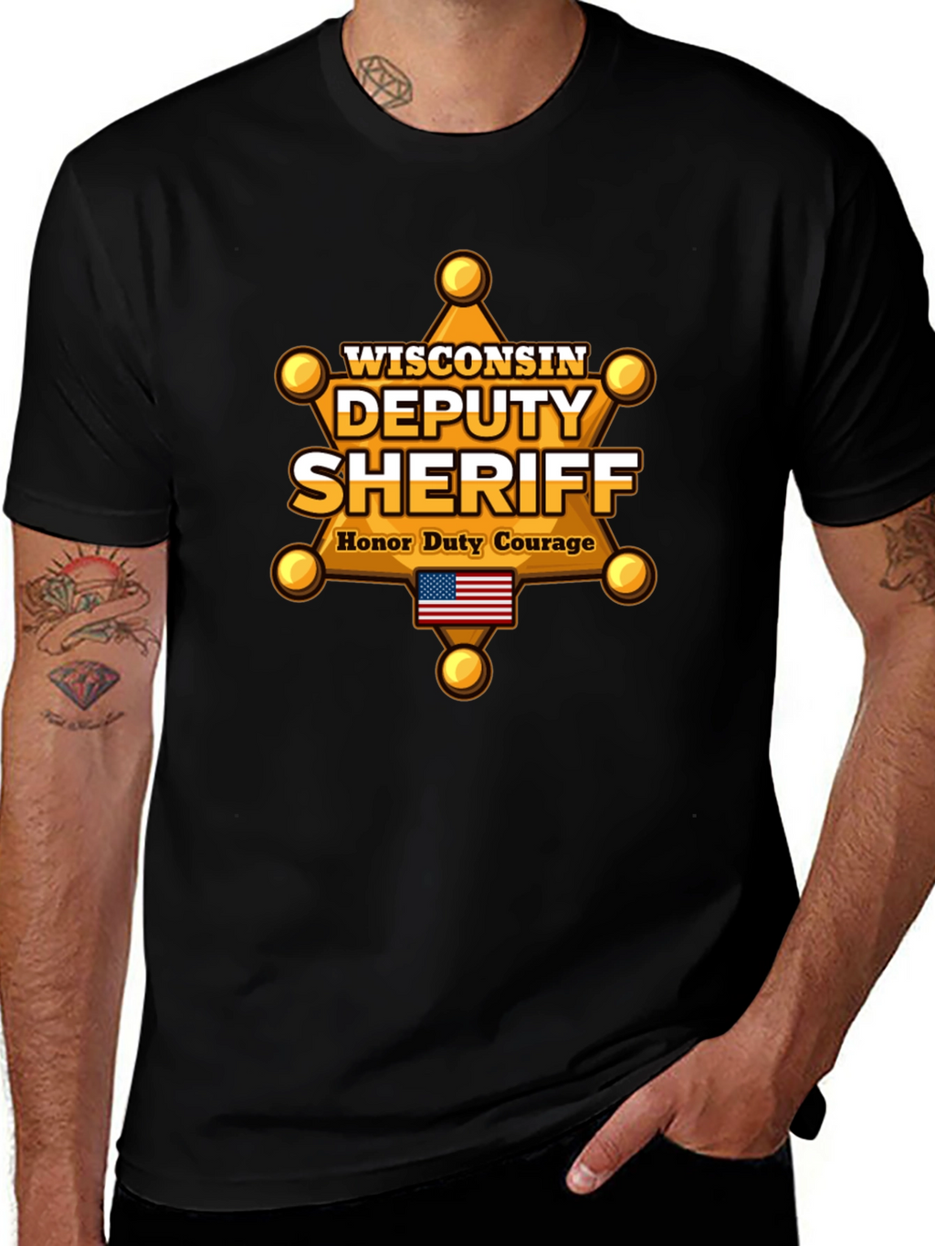 Wisconsin Deputy Sheriff T-Shirt - Honor Duty Courage
