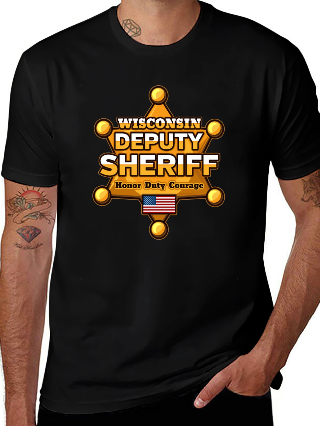 Wisconsin Deputy Sheriff T-Shirt - Honor Duty Courage