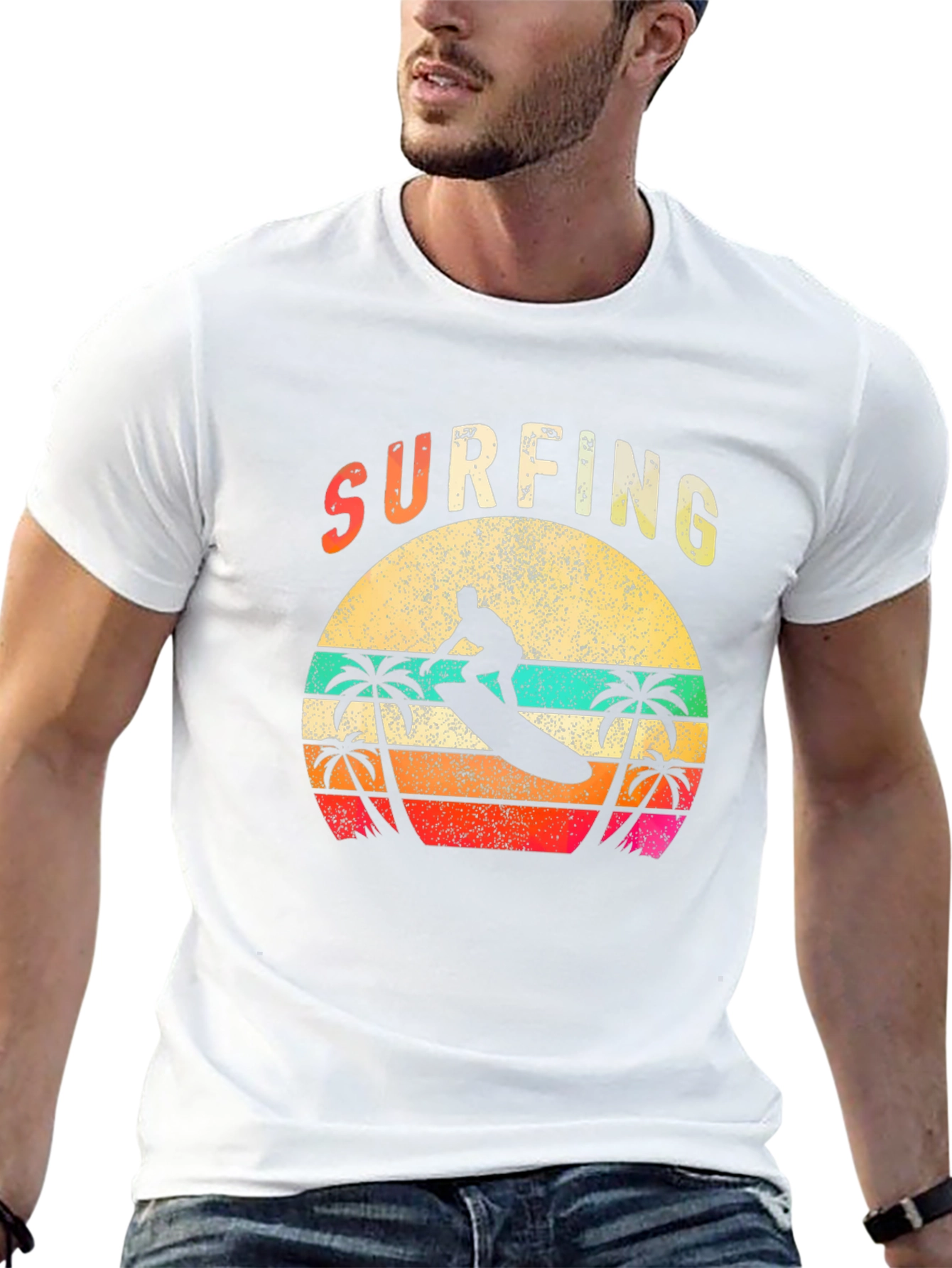 Surfing Retro Sunset T-Shirt