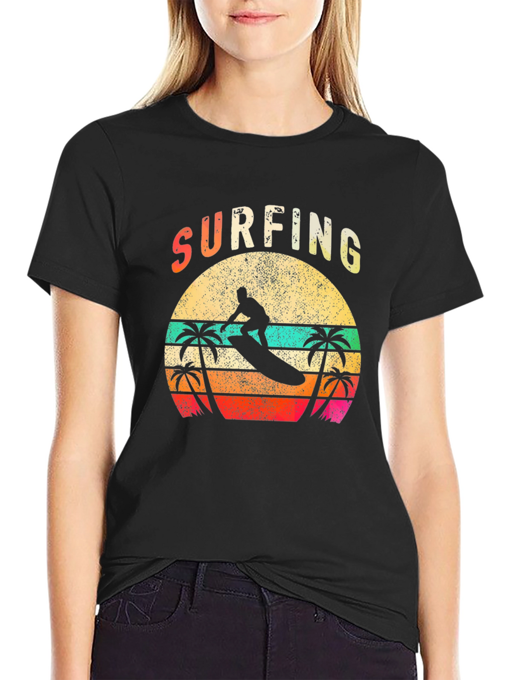 Surfing Retro Sunset T-Shirt