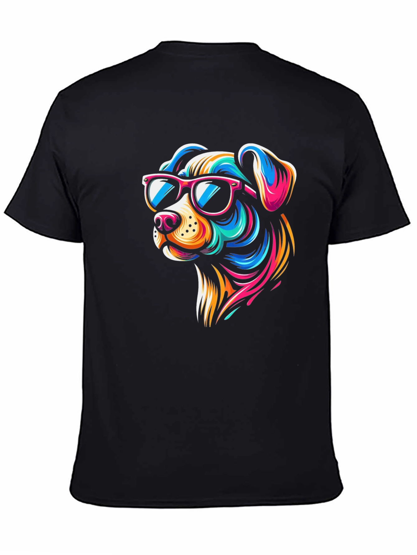 Cool Dog Graphic Tee - Black Cotton T-Shirt