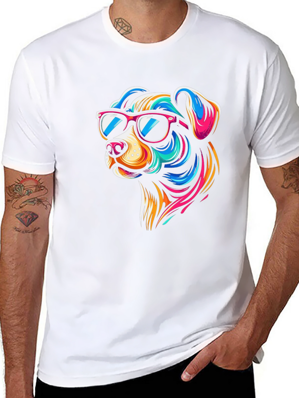 Cool Dog Graphic Tee - Black Cotton T-Shirt