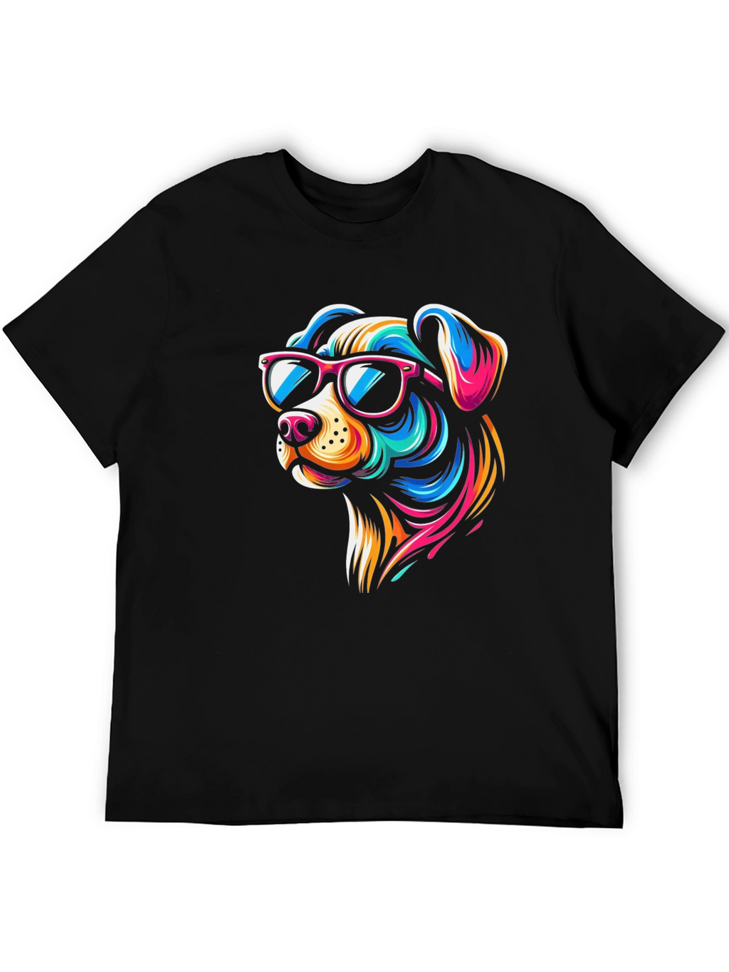 Cool Dog Graphic Tee - Black Cotton T-Shirt