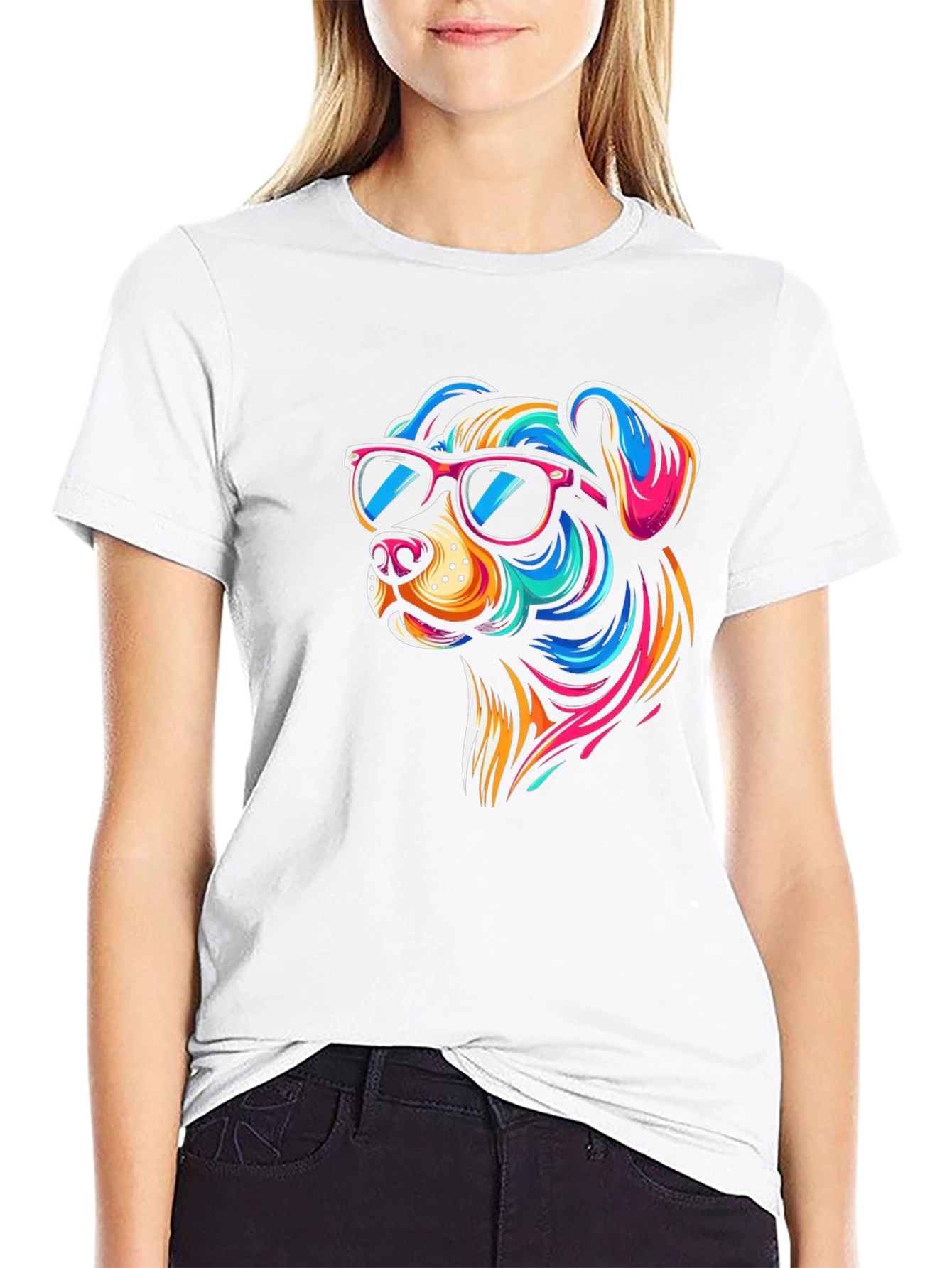 Cool Dog Graphic Tee - Black Cotton T-Shirt