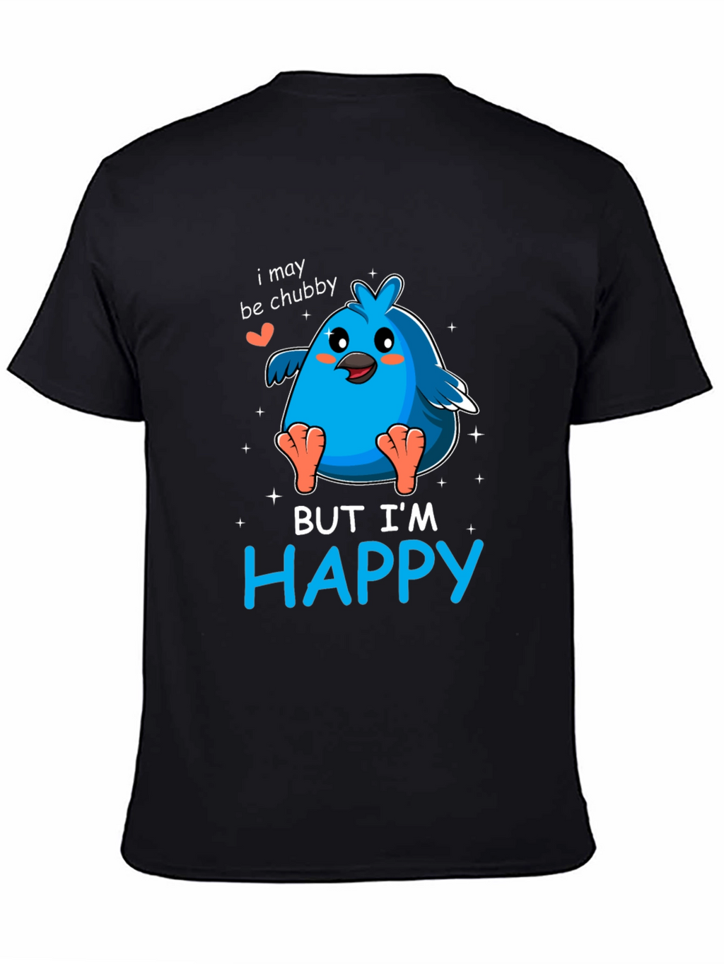 Chubby Bird Happy Graphic Tee - Black