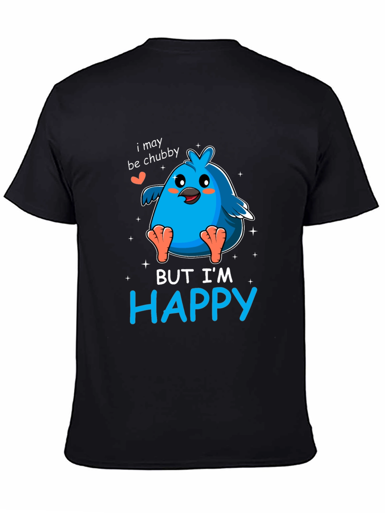 Chubby Bird Happy Graphic Tee - Black